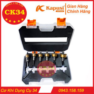 Bộ 6 mũi khoan khoét nhôm sắt thép HSS 16mm - 30mm chính hãng KAPUSI JAPAN
