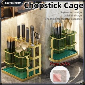 【Free Gifts】Cutlery Wall-mounted Utensil Storage Organizer Stand Storage Holder Separate Spoon Fork Chopstick Cooking Pantry Kitchen Accessor Kitchen Storage Organizer Shelf Aatroxw
