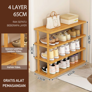 Rak Sepatu Susun Kayu 65cm Rak Sepatu Minimalis Rak Sepatu Rumah Rak Sepatu Kayu Berdiri Aesthetic