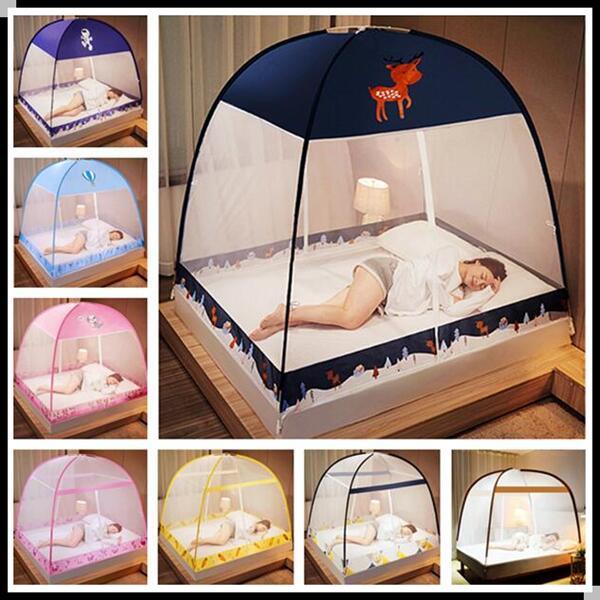 พร้อมส่ง มุ้งกันยุง 4ฟุต/5ฟุต/6ฟุต มุ้งเต้นท์ มุ้งสปริง พับเก็บได้ พ…