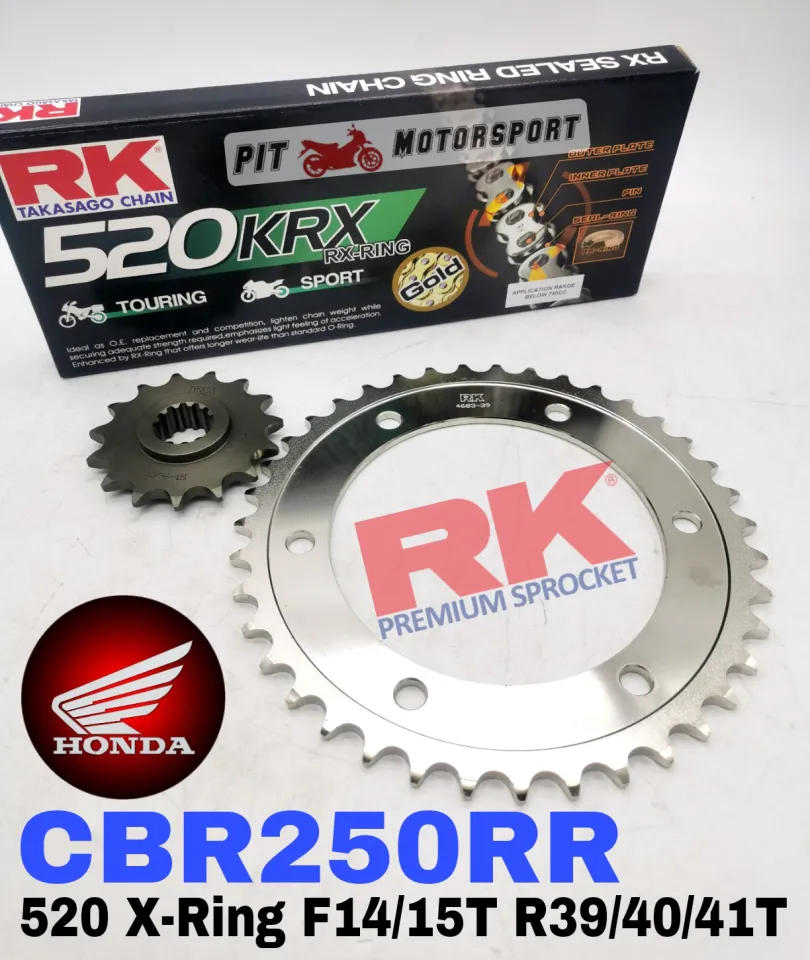 RK Sprocket Set Honda CBR250RR New 520 X-Ring Black Gold Chain