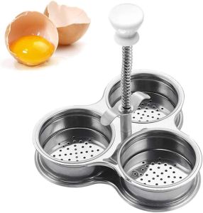 Egg Poachers with 3 Stainless Steel Grids Non Stick Pocket Egg Cups for Quick Easy and Nutritious Breakfast