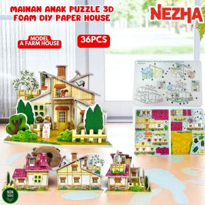 DIY Mainan Puzzle 3D Miniatur Interior Rumah Mainan Edukasi Anak Jigsaw uzzle Paper House Puzzle Anak
