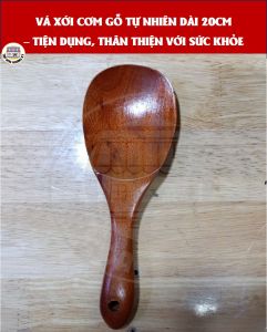VÁ XỚI CƠM GỖ TỰ NHIÊN DÀI 20CM – TIỆN DỤNG THÂN THIỆN VỚI SỨC KHỎE