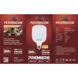 Bohlam Pesonacom Premiere Lampu LED Jumbo Tabung Rumah Kantor Terang 10W 15W 20W 30W 40W 50W 60W -Ct