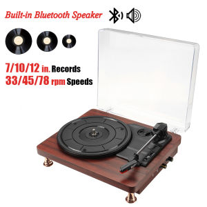 🇸🇬[Ready Stock] Vintage Vinyl Record Player Gramophone Phonograph Player Turntable Record Player 33/45/78RPM with Bluetooth Speaker