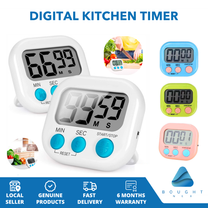 Digital Kitchen Timer Loud Alarm Cooking Countdown Clock Back Stand For