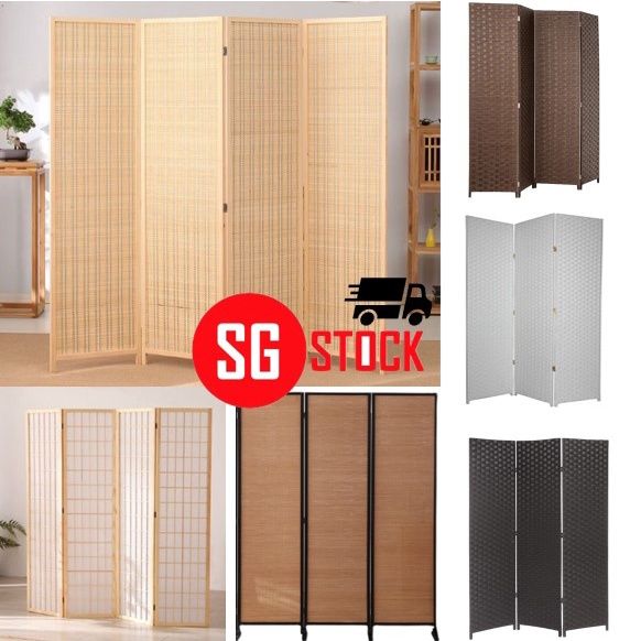 [SG SELLER] Rattan Divider/Bamboo Divider/Room Separator/Room Partition/Folding Screen/Temporary