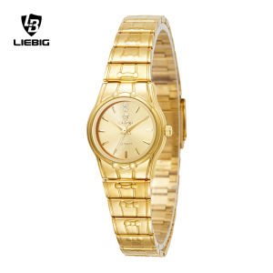 LIEBIG ผู้หญิงนาฬิกาดิจิตอลควอตซ์นาฬิกาแฟชั่นแบบสบายๆจอแสดงผลคู่สแตนเลสนาฬิกาข้อมือกันน้ำสำหรับผู้หญิง L1023