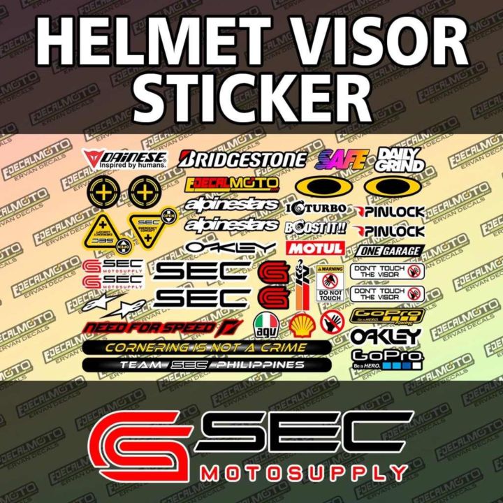 REFLECTORIZE HELMET VISOR STICKER SET Lazada PH