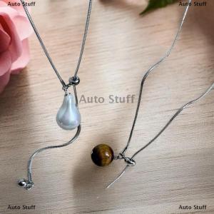 [COD] Auto Stuff สร้อยคอไข่มุกสแตนเลสยาวกับไข่มุกบาร็อคสำหรับผู้หญิงปรับโซ่เสื้อกันหนาวเครื่องประดับแฟชั่น