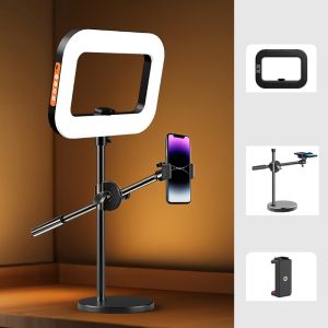 Rechargeable Desk Light with Adjustable Stand for Photography LED Video Streaming and Outdoor Use
