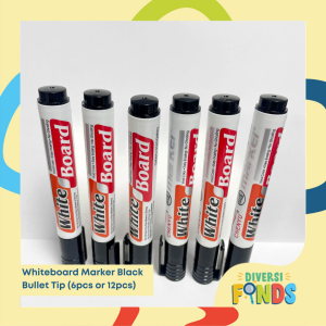 6pcs or 12pcs MS Whiteboard Marker - Black Ink - Fine Point
