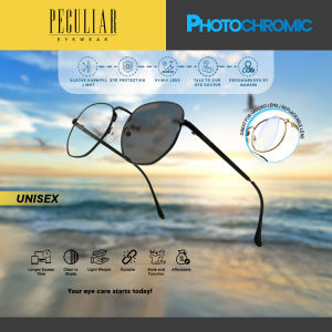 Peculiar Angel Deco Silver Frame Fashion Glasses Photochromic TransitionPRO with Antiradiation Computer Eyewear For Men And Women