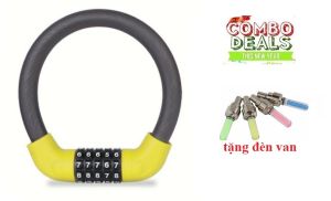 Khóa dây xe đạp 5 số đổi được mã Tặng 1 đôi đèn van xe đạp