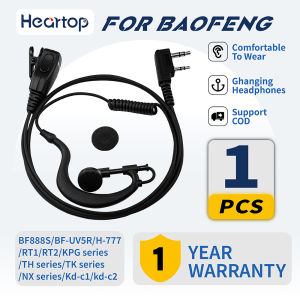 For BAOFENG/UV5R/bf-888s Kenwood Radio 2-Pin PTT Earphone with mic Wire Surveillance walkie talkie Earpiece