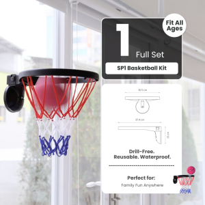 FECA SP1 Premium Basketball Set | Mini Basketball Hoop for Indoor Sports & Family Fun | Adjustable Wall-Friendly & Durable