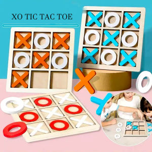 Montessori Wooden Random Mini XO Tic Tac Toe Board Game for Party Gift