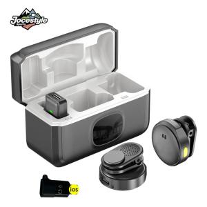 Wireless Mini Lapel Microphone with LED Power Display for iPhone Android Compatible Magnetic Microphone for Content Creators