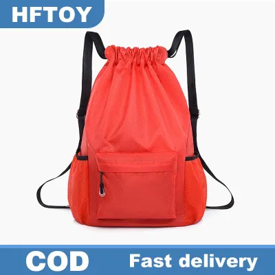 HFTOY Không Thấm Nước Dây rút túi dây rút Túi vai thể thao bóng rổ túi dễ dàng Ba lô