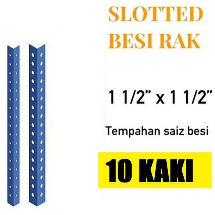 Besi angle rak lubang 10 kaki slotted angle bar 10 feet | Lazada