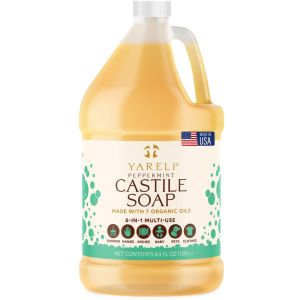 YARELI Pure Castile Soap Liquid Unscented 64oz – EWG Verified Organic Oils Fragrance-Free Body Wash Castile Soap for Bath Body Home Laundry – Made in USA Vegan