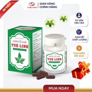 Giảo Cổ Lam Tuệ Linh [Chính hãng] - Hộp 60 viên - Hỗ trợ Phòng ngừa Bệnh Tim Mạch Tiểu Đường Mỡ Máu