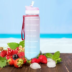 QuiFit 1000ml Water Bottle tumbler with Straw BPA Free Proper Capacity and Leak-proof Sport Bottles Fitness Sports Camping Cycling Outdoor Activity Tritan Water Jug