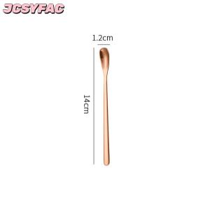 JCSYFAC 1 cái thép không gỉ dài xử lý khuấy thìa cà phê thìa Trà tráng miệng thìa khuấy que nhỏ muỗng phụ kiện nhà bếp