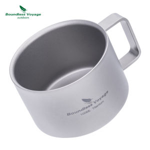 ถ้วยกาแฟไทเทเนียมบริสุทธิ์สองชั้น Biwei 100ml ขวดน้ำกลางแจ้ง ถ้วยตั้งแคมป์ แบบพกพา สองชั้น ป้องกันน้ำร้อนลวก แก้วเดินทาง