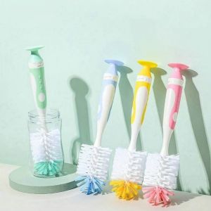 NOBLELUX 2 in 1 Thermos Cup Cleaning Brush Suction Stand Long Handled Pacifier Brush Baby Bottle Brush Baby Bottle