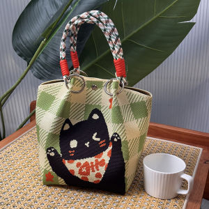 Organizer Bag Knitting Shopping Bag Commuter Large Capacity Practicality Loop Buckle Soft and Comfortable