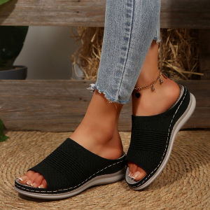 [Free Shipping] 2026 Summer New Breathable  Wedge Sandals For Women Non-Slip Thick-Soled Outdoor Slippers Plus Size