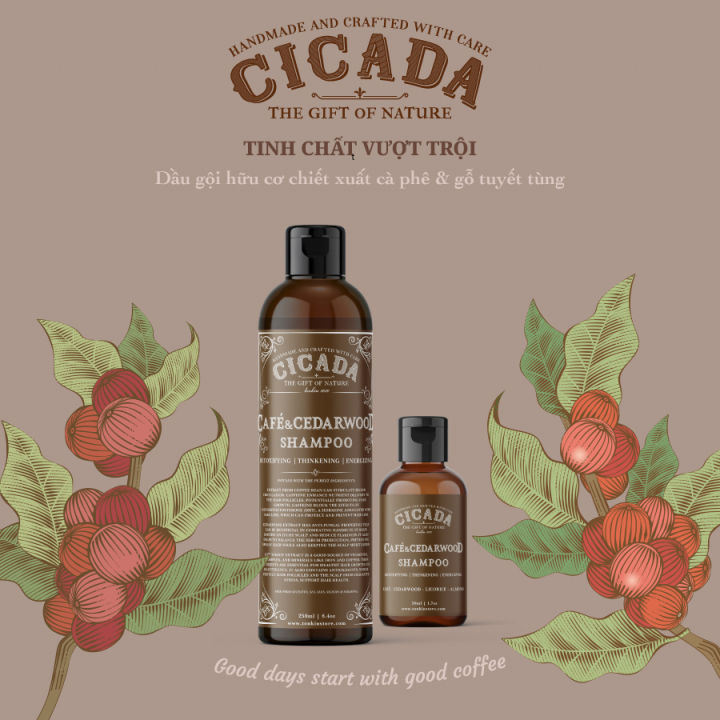 [Mua 1 tặng 1] Dầu gội đầu hữu cơ Café & Cedarwood