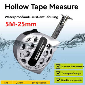 Hollow Stainless Steel Measuring Tape | Rustproof Waterproof Drop-resistant | 3m/5m/7.5m Sizes | High Precision for Construction & Industrial Use