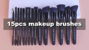 Raffaello Makeup Brushes 15Pcs Makeup Brush Set Premium Synthetic Powder Foundation Contour Blush Concealer Eye Shadow Blending Liner Make Up Brush Kit