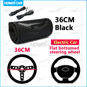 【Sale】36CM 38CM DIY Steering Wheel Cover Soft Carbon Fiber Leather Braid