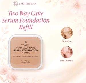 Ever Bilena Two Way Cake Serum Foundation Also available in Refill Anti-aging Moisturizing Oil Control UV Filter Paraben Free Lanolin Free White Beige Oriental