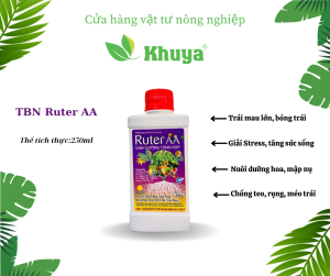 Phân bón lá NPK sinh học Ruter AA 250ml Ra rễ - Đâm đọt - Lớn trái