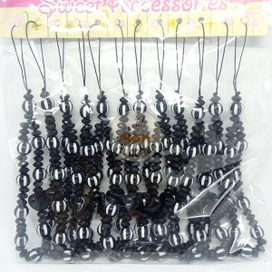 12Pcs Strap HP Manik Aesthetic - Phone Strap Black