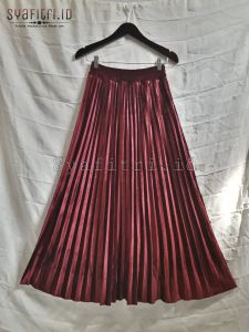 KOREAN STYLE / ROK PLISKET VELVET BLUDRU / ROK PLISKET IMPORT / SYAFITRI.ID