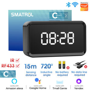 SMATRUL C-Smart Series Tuya Smart Wifi RF Remote Controller IR Remote Control With Time Air Conditioning Fan Tv Dvd Voice Smart Home work for Alexa Home