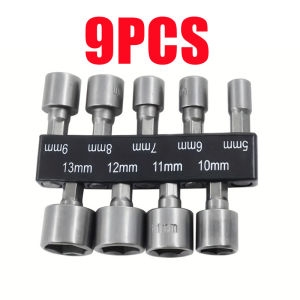 14/9 Piece Power Nuts Driver Drill Bit Tools Set 1/4 inch Driver Hex Metric & SAE Socket Wrench Screw for Power Tools