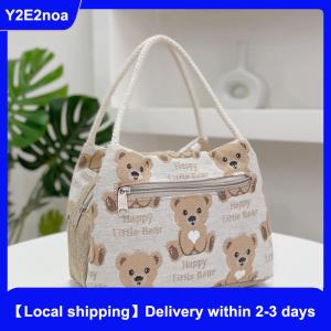 【Local shipping】 Fashion Cartoon Bear Lunch Bags For Women Large Capacity Tote Picnic Drink Lunchbox Bag Portable Outdoor Office Food Bags