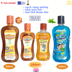 Nước súc miệng Thái Dương nano bạc valentine bạc hà kiddy đủ loại