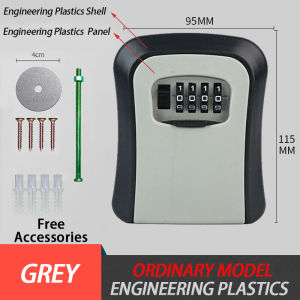 Key Storage Box Combination Lock Alloy Outdoor Wall Mounted Anti-theft Mini Key Box Home Security