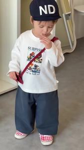 Childrens Spring Cartoon Print Outfit Korean Style Boys Spring Clothing Baby Outfit 2026 Baby spring clothing