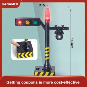 【CANAMEK】 Đồ chơi mô hình đèn tín hiệu giao thông LED mini biển báo giao thông mô phỏng dành cho trẻ em bộ đồ chơi học tập tương tác về giao thông.