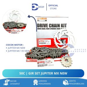 50C PAKET GIR SET + RANTAI RODA JUPITER MX NEW / JUPITER MX 135 NEW / GEAR / GIR / GER