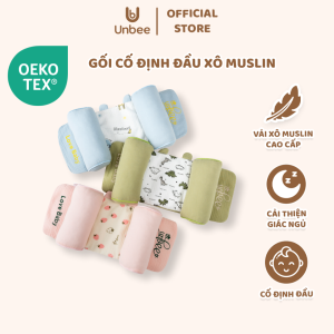 Gối Định Hình Đầu Cho Bé Sơ Sinh Unbee Chống Méo Đầu Lệch Đầu Chất Liệu Xô Muslin Điều Chỉnh Được Kích Thước Giúp Bé Ngủ Ngon